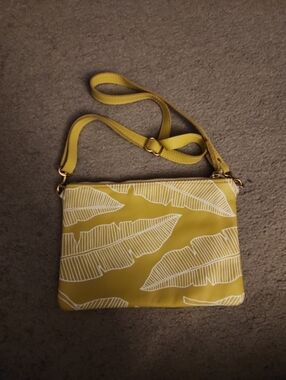 Jana Lam Umbrella Collective Vanana Leaf Leather Crossbody Purse Bag